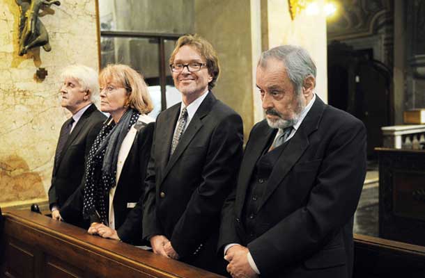 Udarna moška pest ustavnega sodišča: Deisinger, Zobec in Petrič na rdeči maši za pravnike v ljubljanski stolnici leta 2014
