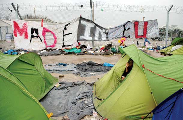 Taborišče pri kraju Idomeni na grško-makedonski meji