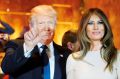 Donald Trump z našo Melanijo po zmagi v New Yorku