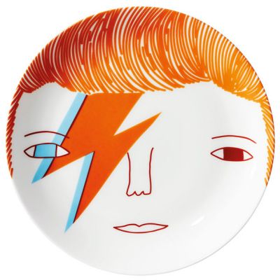 Krožnika z motivom Davida Bowieja in deklice 