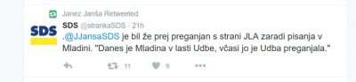 Tvit Janeza Janše 31. maja 2016