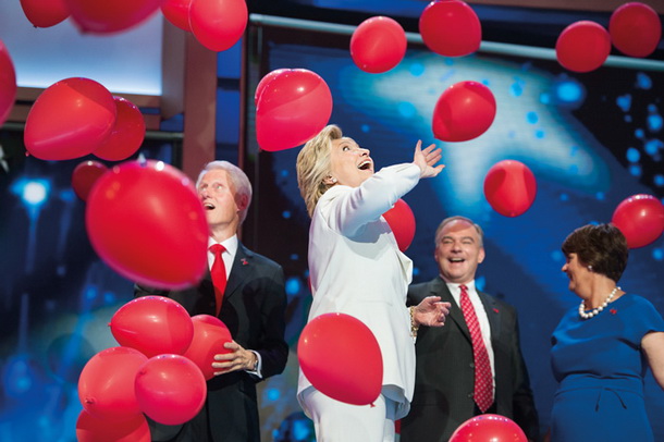 Med baloni na demokratski konvenciji v Filadelfiji