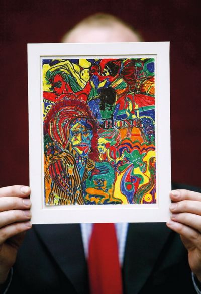 Slika, ki naj bi jo pod vplivom LSD-ja naslikal John Lennon. Ime slike je Strong.