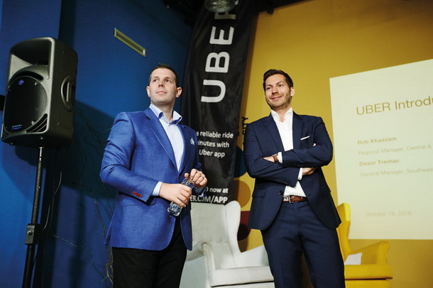 Davor Termac in Rob Khazzam, glavna direktorja Uberja za ta del Evrope 