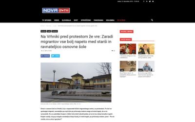 Lažna novica Nove24, da so migranti že »vkorakali« v vrhniško osnovno šolo. 