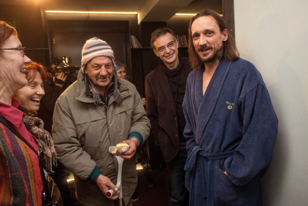 Tone, Igor Samobor in Marko Mandić, Kralji ulice na predstavi Tarzan, SNG Drama, LJ