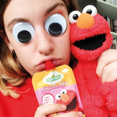 Škrabzi kot Elmo, junak popularne otroške serije Sezamova ulica.