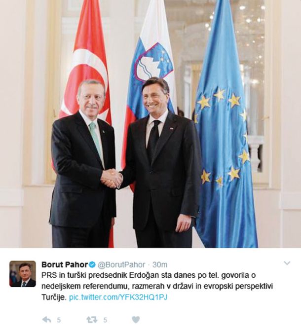 Poreferendumska objava predsednika republike Boruta Pahorja na Twitterju