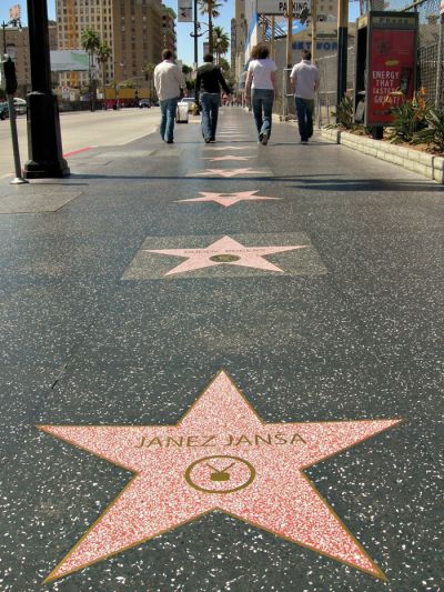 Janša na Pločniku slavnih v Hollywoodu (2007) 
