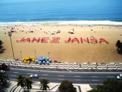 Janša na brazilski plaži Cocacabana (2008)