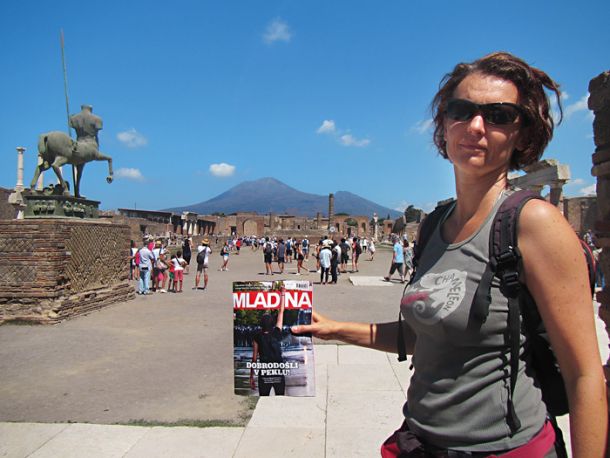 Pompeji in pogoreli Vezuv, Italija 