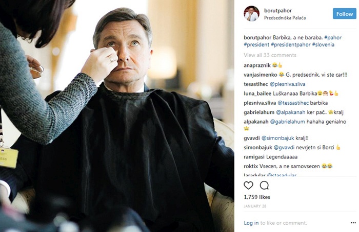 Instagram predsednika Boruta Pahorja 28. januarja 2017