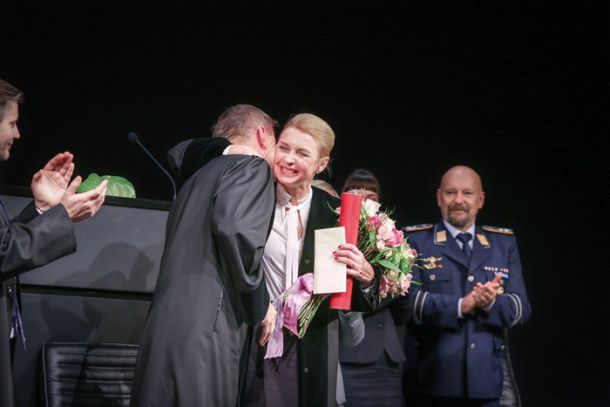 Darja Reichman, prejemnica nagrade julija, premiera drame Teror, Prešernovo gledališče Kranj 
