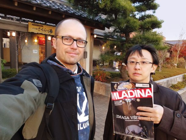 Andrej in Yu, Sakura-onsen, Utsunomija, Japonska