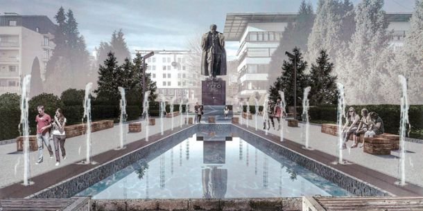 Prvonagrajeni predlog Špele Vučina predvideva postavitev fontane