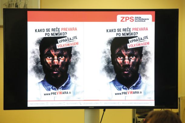 Kampanja zveze potrošnikov ob vložitvi tožbe zoper Volkswagen