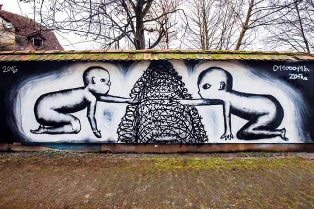 Grafit o sprejemanju oziroma nesprejemanju beguncev, Ljubljana 