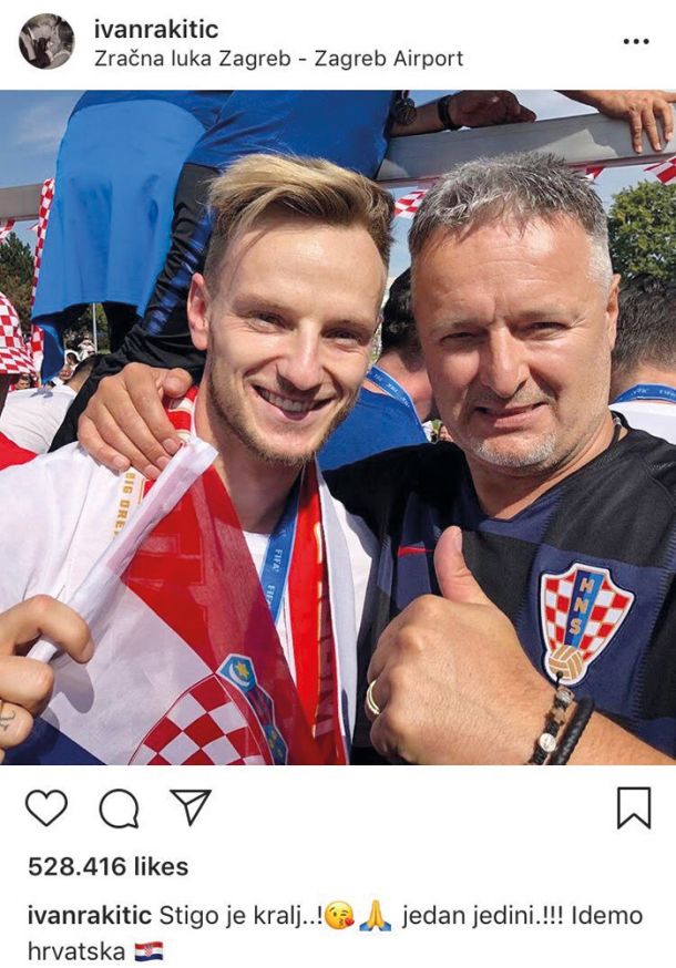 Fotografija, ki jo je hrvaški nogometaš Ivan Rakitić objavil na Instagramu