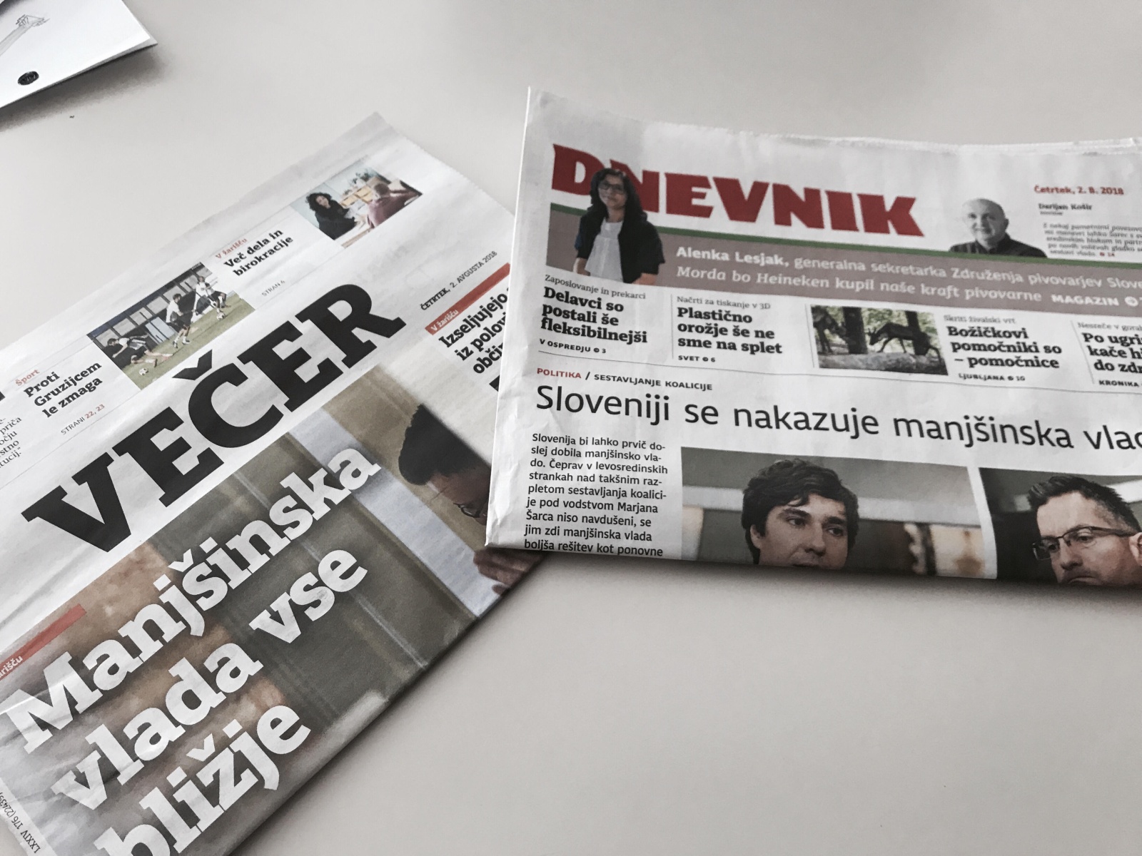 Časnika Večer in Dnevnik