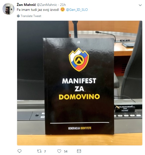 Žan Mahnič in njegova objava na Twitterju