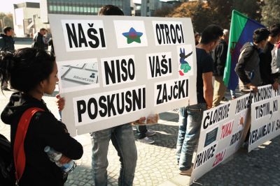 Prvi romski protest, na katerem so Romi opozorili na razmere, v katerih živijo, 17. oktober 2017, Ljubljana 
