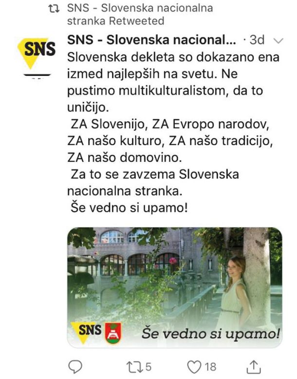 Sporočilo SNS-ja 