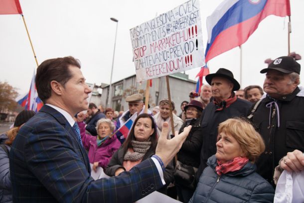 Podporo je demonstrantom izkazal tudi Franc Breznik, poslanec SDS.