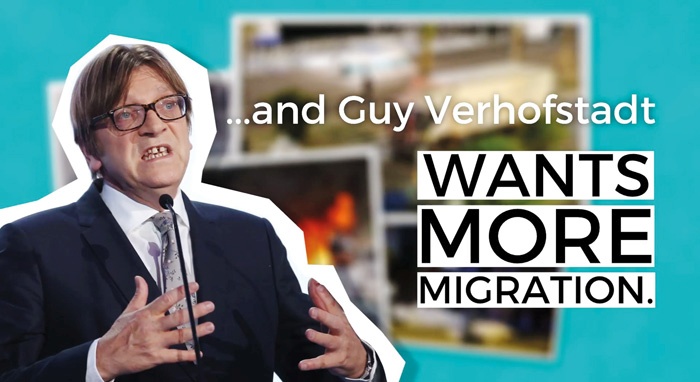 Izsek iz propagandnega oglasa, ki ga je naredila in na Facebooku objavila madžarska vlada