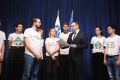 Predstavniki gibanja Mladi za podnebno pravičnost so predali svoje zahteve in predloge ukrepov premieru Marjanu Šarcu, Vlada RS, Ljubljana