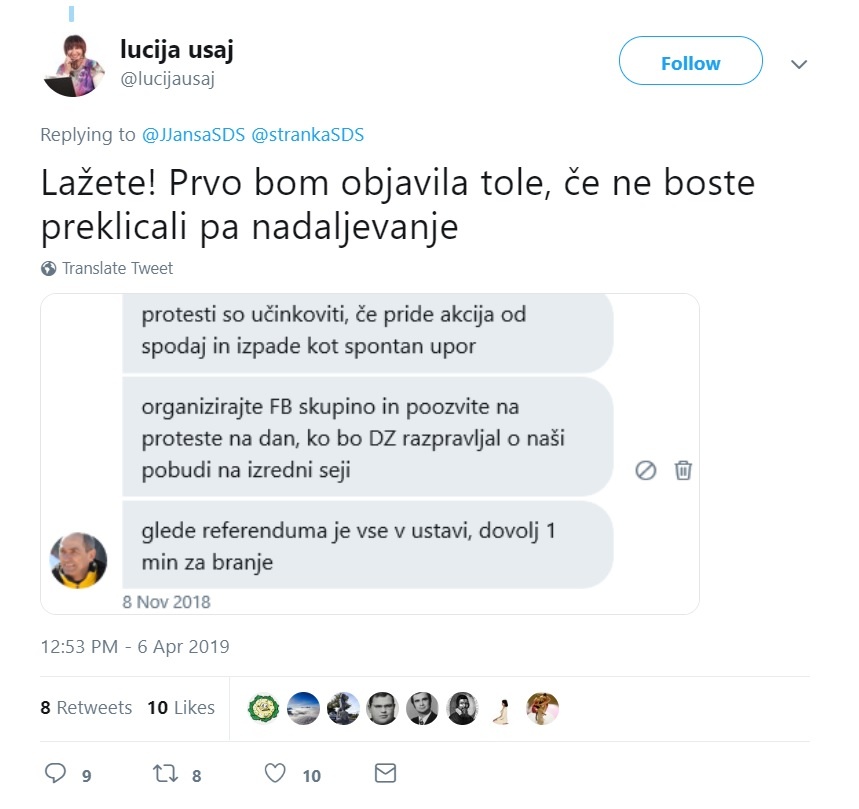 Odgovor Lucije Ušaj Janezu Janši