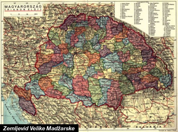 Zemljevid Velike Madžarske
