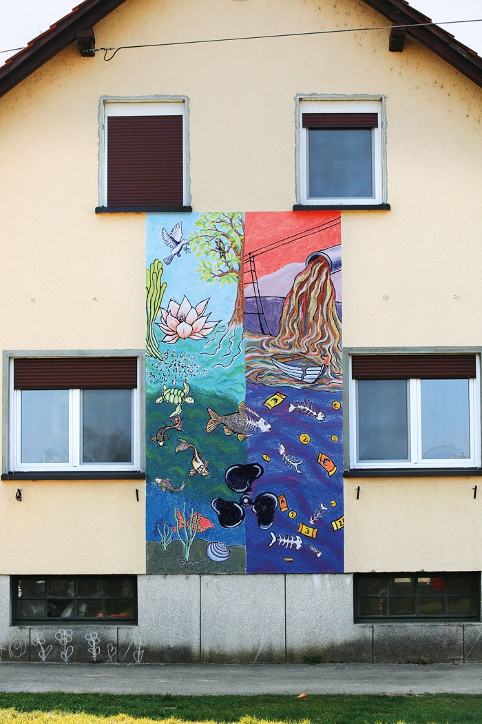 Eden od „muralov“, naslikanih v okviru kampanje za ohranitev Mure