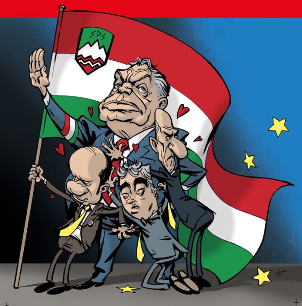 Karikatura Tomaža Lavriča, ki je zmotila madžarsko oblast