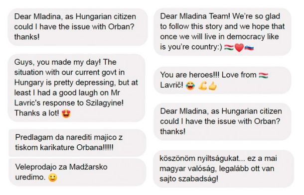 Zgolj nekatera izmed številnih sporočil Madžarov, ki so prispela na naš naslov 