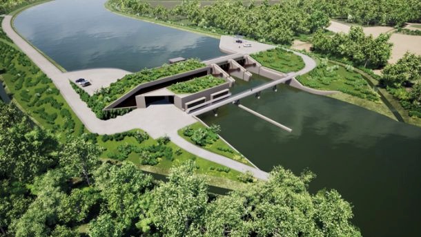 Vizualizacija predvidene HE Hrastje - Mota