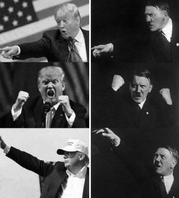 Trump, organizator belskega maščevanja, je teatraličen kot Hitler.