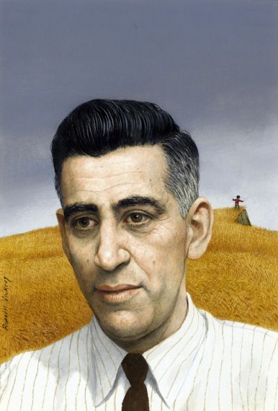 Ilustracija J.D. Salingerja, ki jo je  Robert Vickrey ustvaril za naslovnico revije Time, je danes na ogled v narodni galeriji portretov v Washingtonu