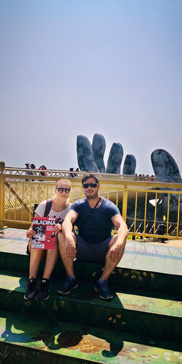 Dina in Matjaž, Golden Bridge, Da Nang, Vietnam 