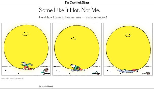 Ilustracija Matije Medveda v časniku The New York Times