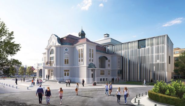 Stara stavba gledališča bo ohranila vhodni portal, pred njo bodo obnovili trg, ki bo nov potencial za javne dogodke in druženje meščanov