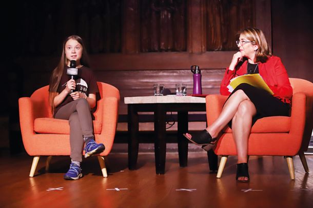 Greta Thunberg in Naomi Klein med pogovorom v New Yorku 
