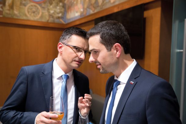Aktualni predsednik vlade Marjan Šarec (LMŠ) in Matej Tonin (NSi)© Borut Krajnc