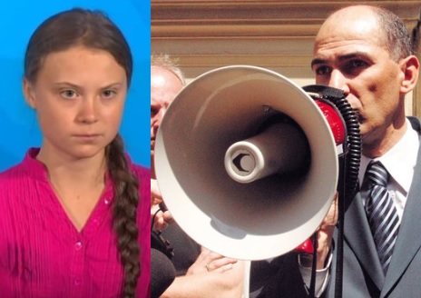 Greta Thunberg in Janez Janša