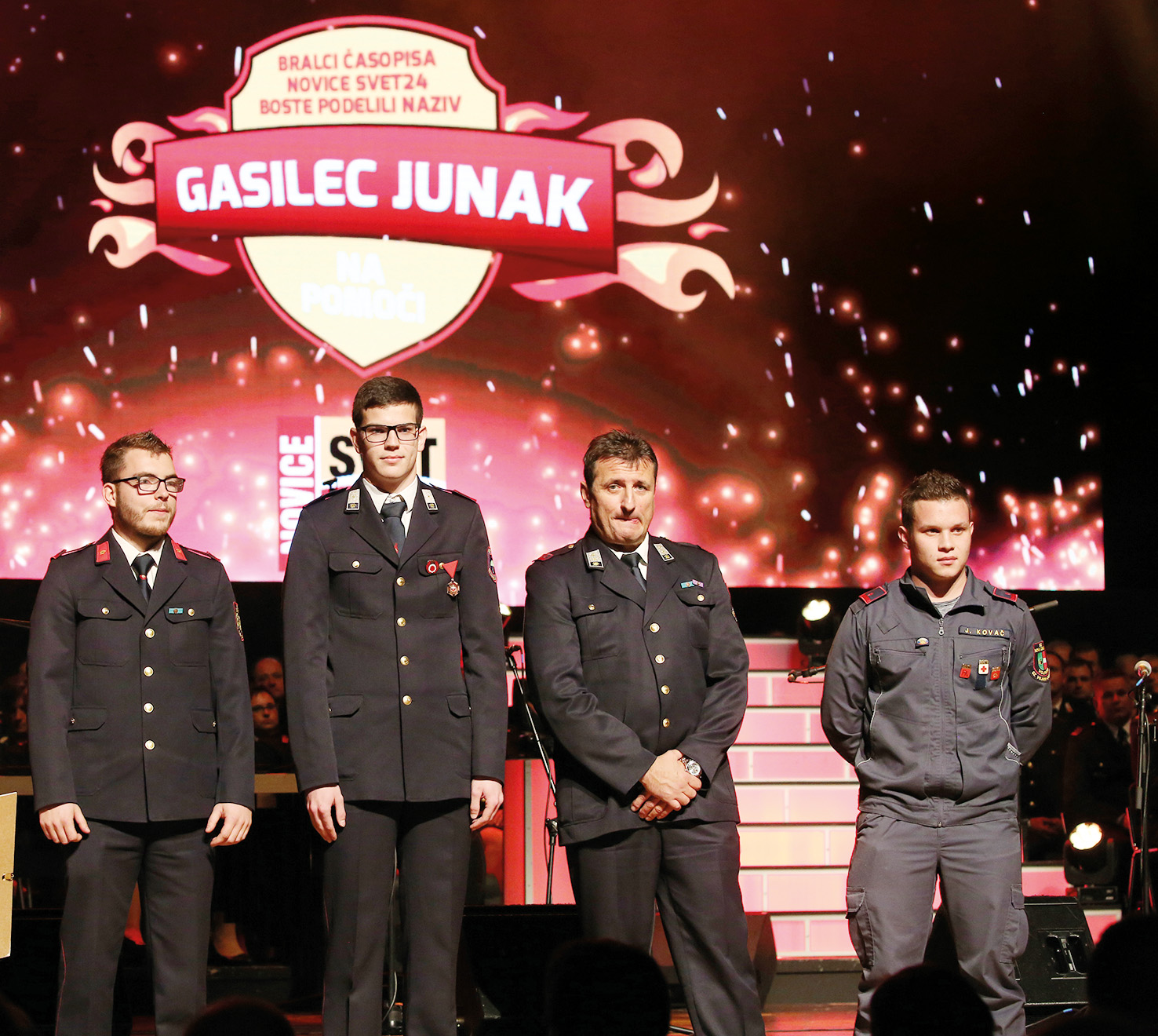 Gasilci junaki, ki so rešili življenja: Matej Bonča, Primož Kastelic, Branko Zupanc, Jure Kovač, akademija Gasilske zveze Slovenije ob 150-letnici gasilstva na Slovenskem, CD, LJ | Borut Krajnc