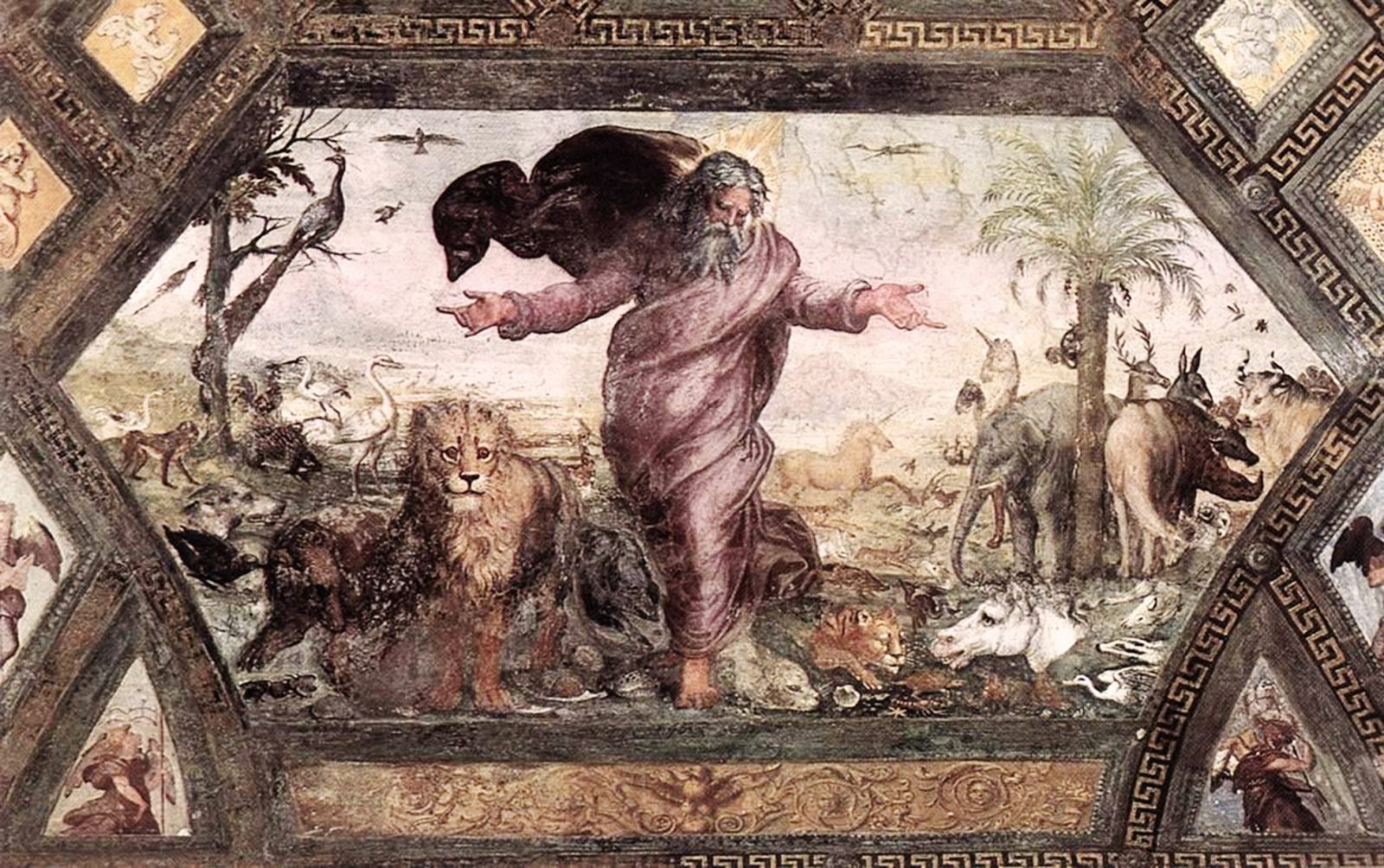 Bog je ustvaril živali na sliki Raffaela Sanzia, ki se nahaja v Apostolski palači v Vatikanu