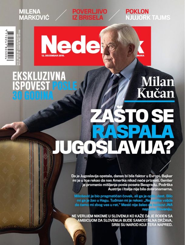 Kučan na naslovnici srbskega Nedeljnika