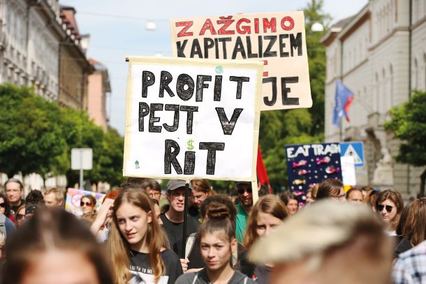 Podnebni protest v organizaciji gibanja Mladi za podnebno pravičnost, 27. september 2019, Ljubljana 