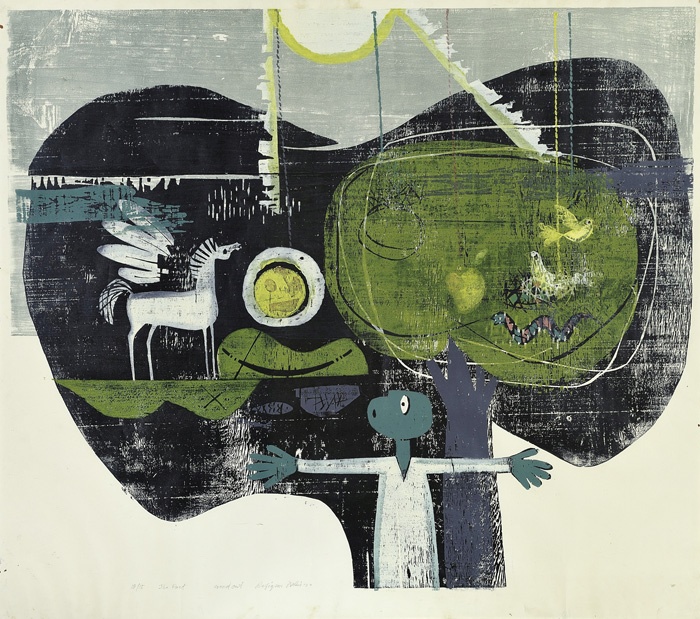 Rafikun Nabi: Pesnik, 1980, grafika, 96,5 x 110 cm