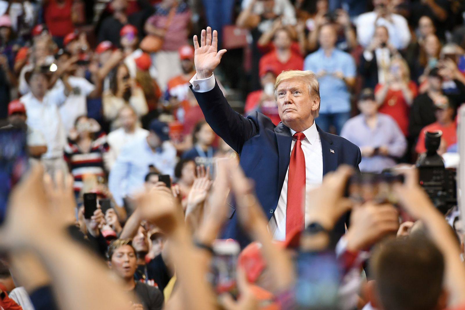 Med svojimi podporniki na Floridi