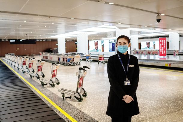 Pekinško letališče v času koronavirusa 